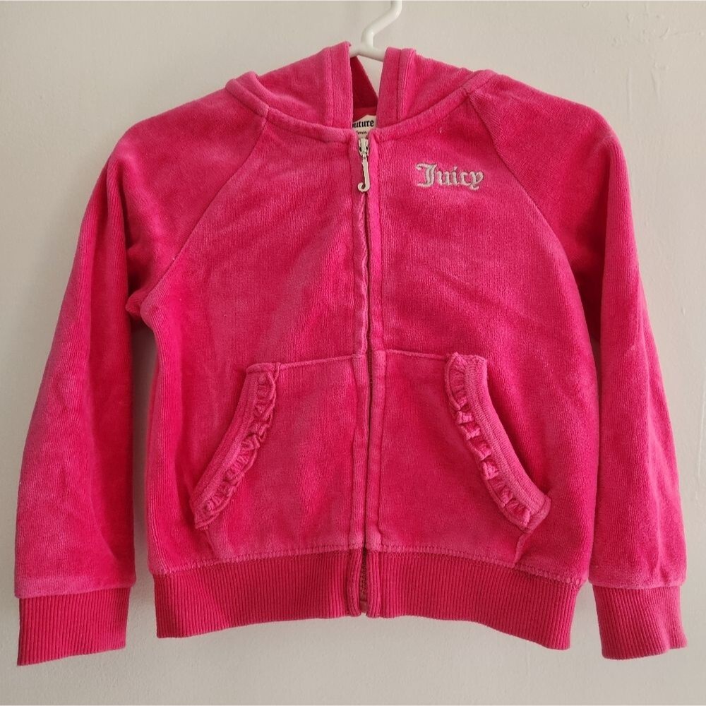 Juicy Couture Pink Velour Zip-up Hoodie Size 24 Months